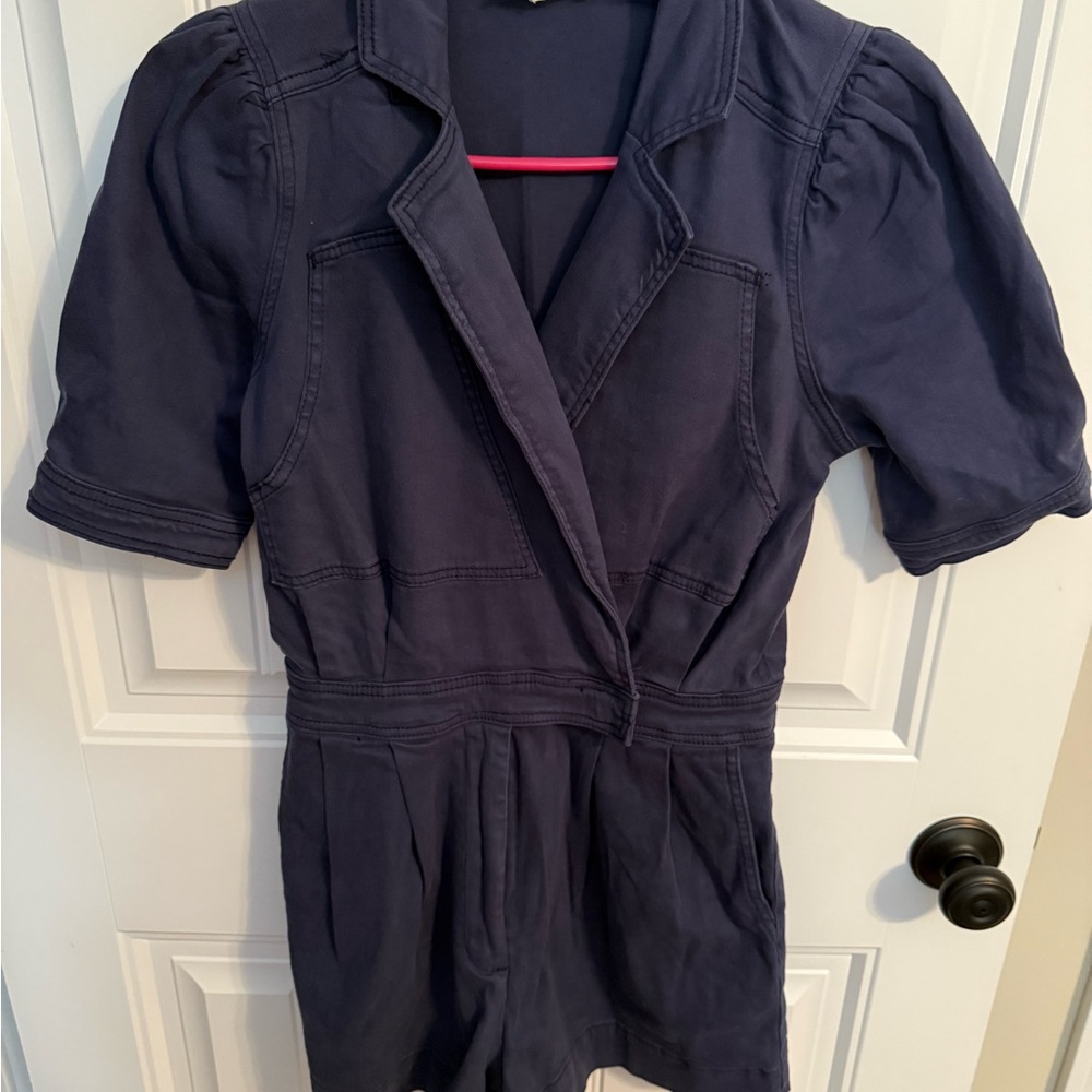 Navy Short Sleeve Romper